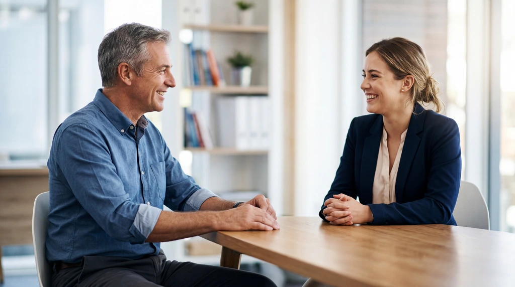 Authentisches Vorstellungsgespräch mit einer MFA-Bewerberin in einer modernen Praxis